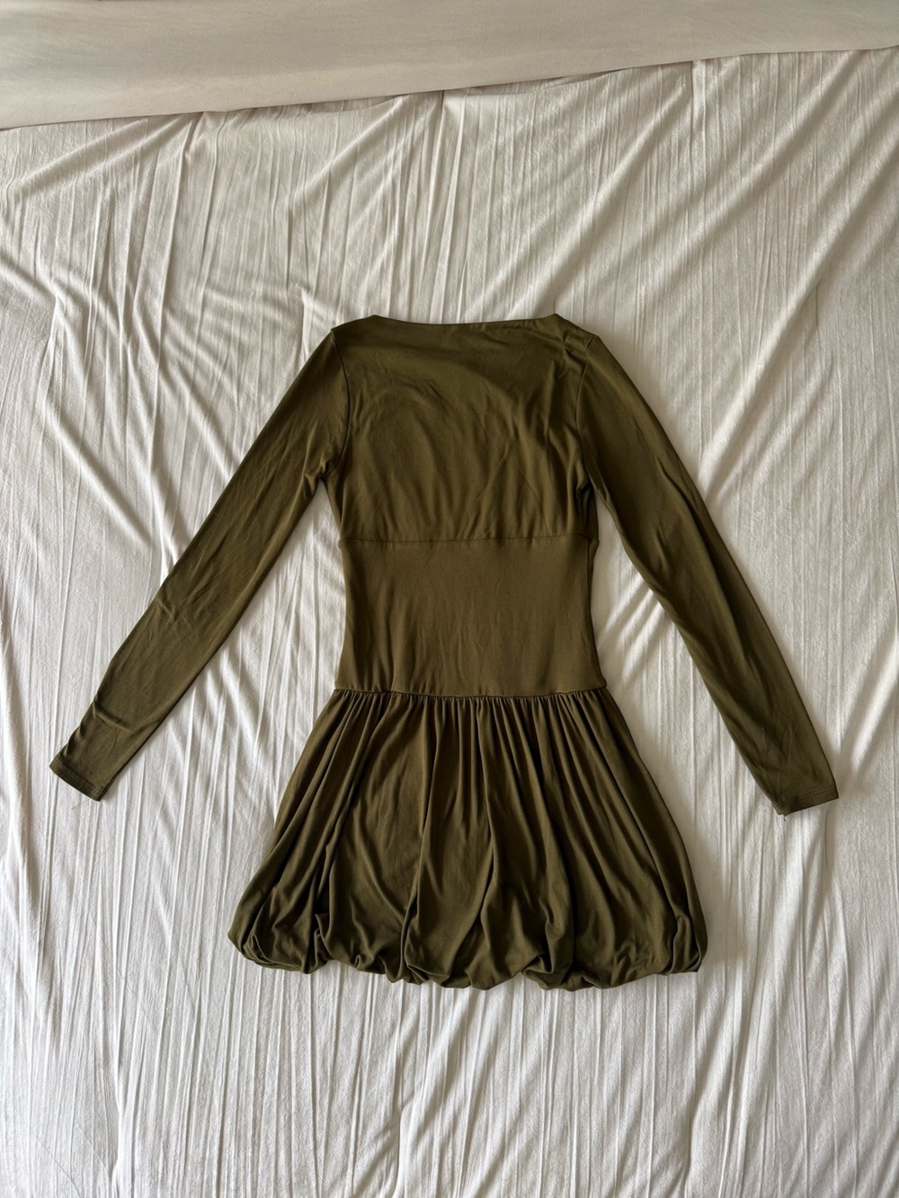 Fashion Nova Olive Midi Dress with Scoop Neck - Picture 2 of 3